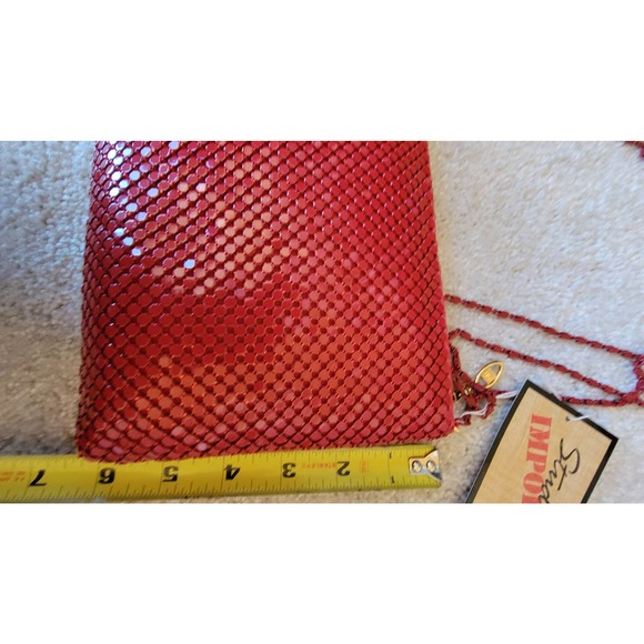 Studio imports Red Mesh  clutch Purse 9x6 - Picture 5 of 8